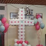 Ballonkreuz zur Konfirmation, Kirche, Ballondekoration Kommunion, Kreuz, Festliche Dekoration
